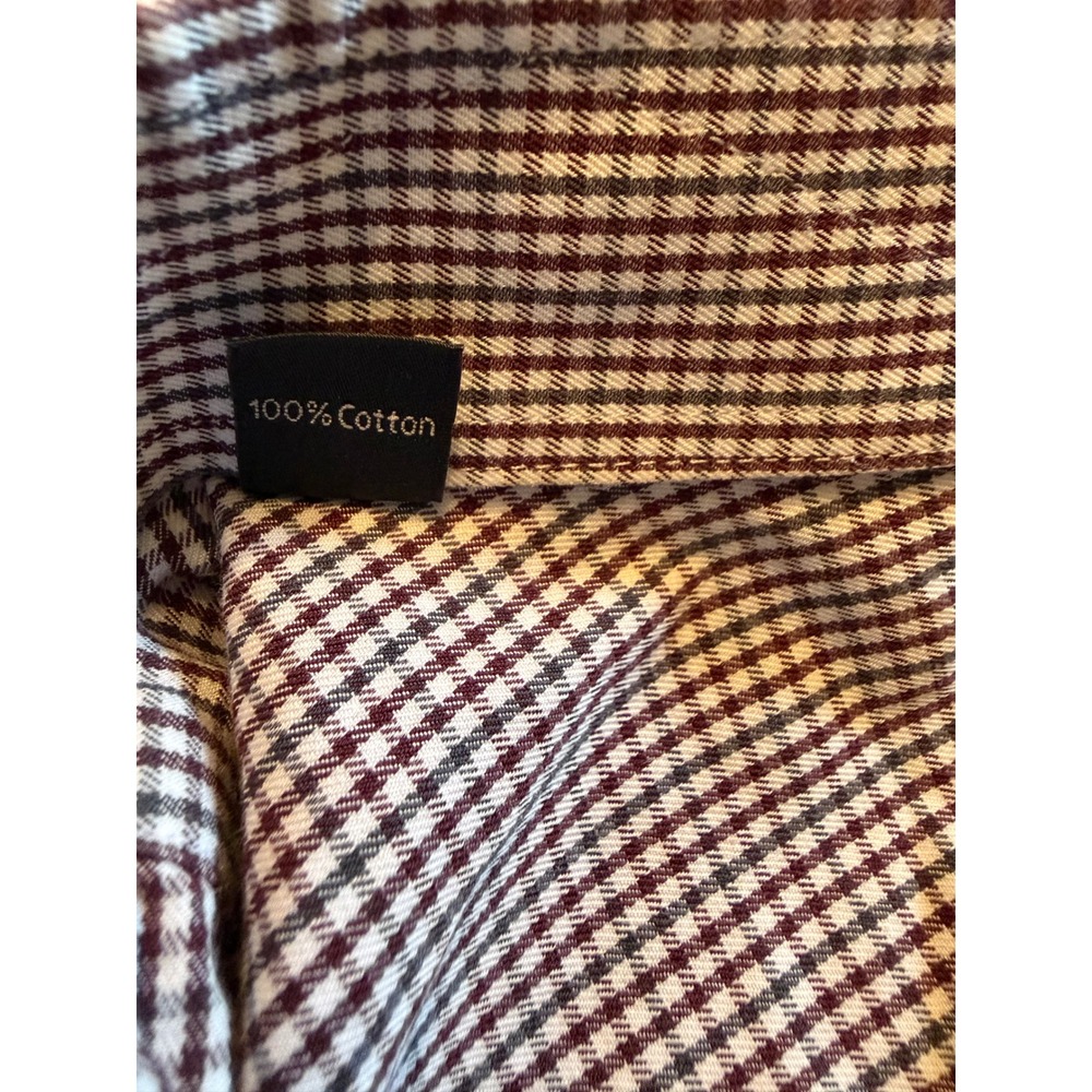 Ike Behar New York Mens 120s Two Ply Gingham Dress Shirt White Long Sleeve - Picture 7 of 11